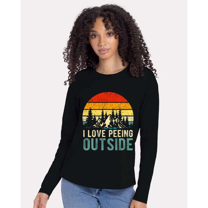 I Love Peeing Outside Funny Camping Hiking Womens Cotton Relaxed Long Sleeve T-Shirt