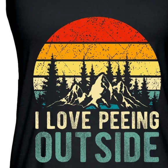 I Love Peeing Outside Funny Camping Hiking Ladies Essential Flowy Tank