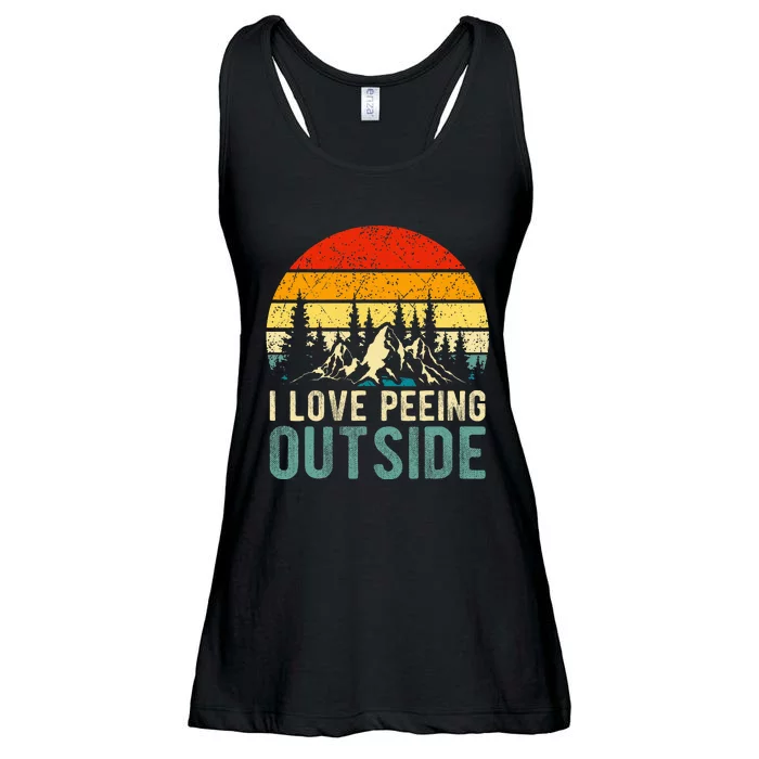 I Love Peeing Outside Funny Camping Hiking Ladies Essential Flowy Tank