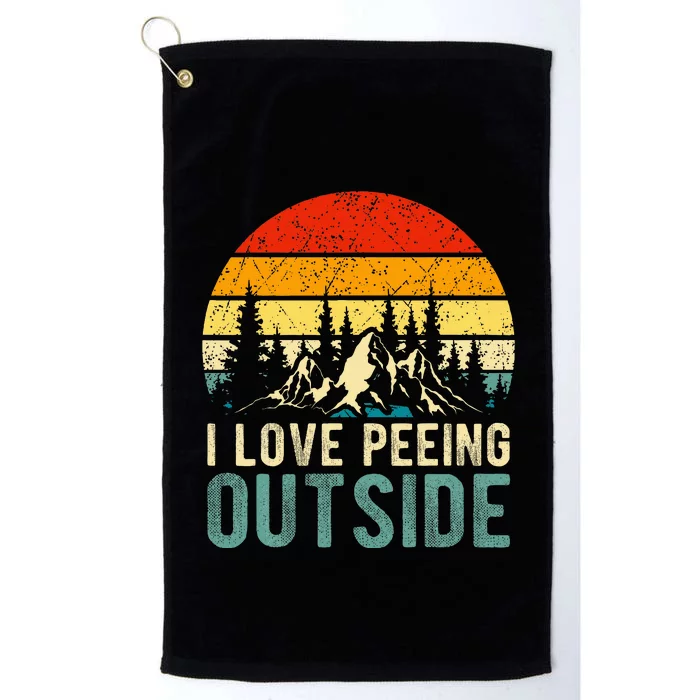 I Love Peeing Outside Funny Camping Hiking Platinum Collection Golf Towel