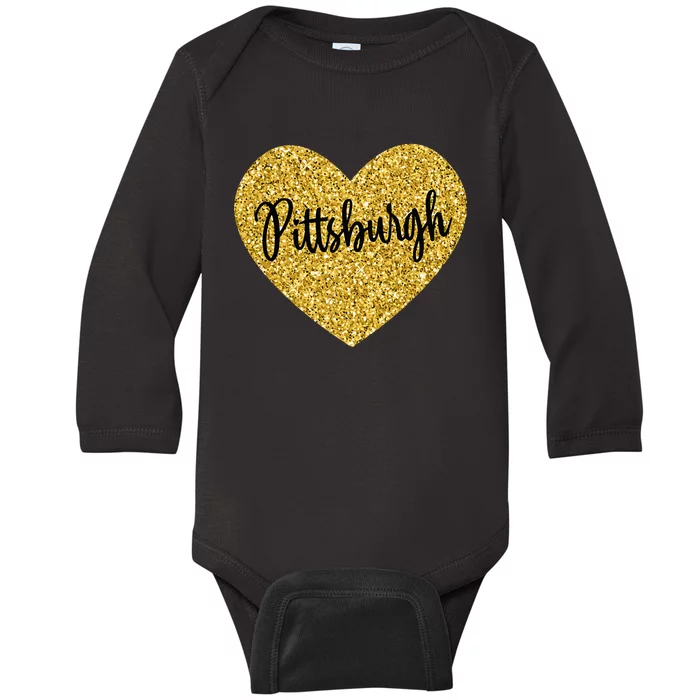 I Love Pittsburgh Pennsylvania USA Baby Long Sleeve Bodysuit