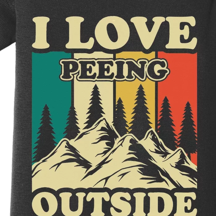 I Love Peeing Outside Funny Joke Camping Hiking Mountain Baby Bodysuit