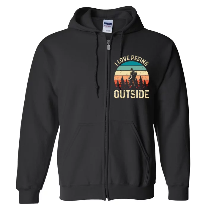 I love peeing outside Wilderness Glamping Campfire Nature Full Zip Hoodie