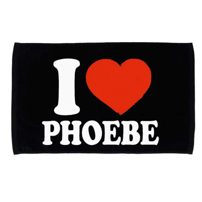 I Love Phoebe I Heart Phoebe Red Heart Valentine Microfiber Hand Towel