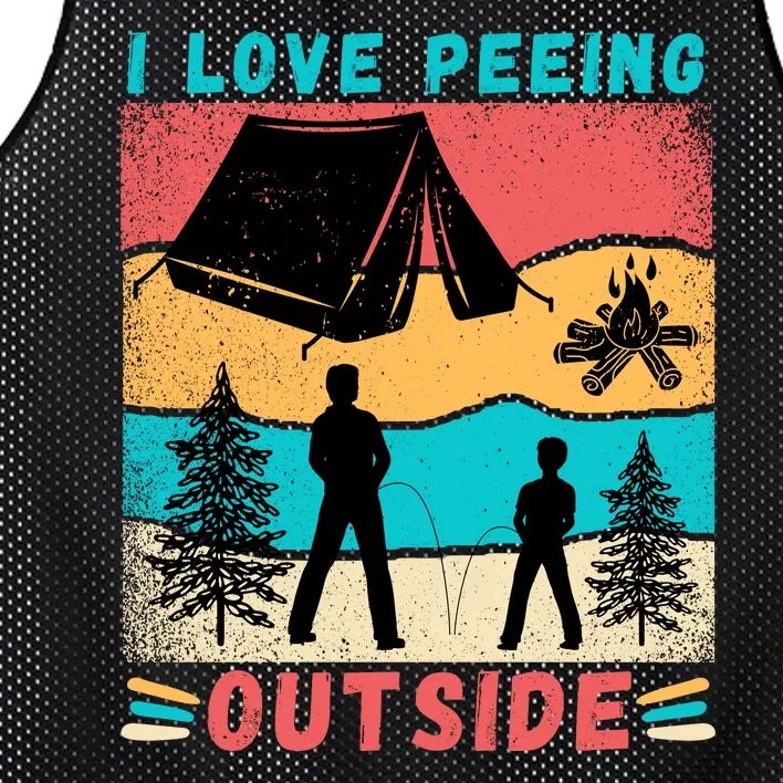 I Love Peeing Outside Mesh Reversible Basketball Jersey Tank