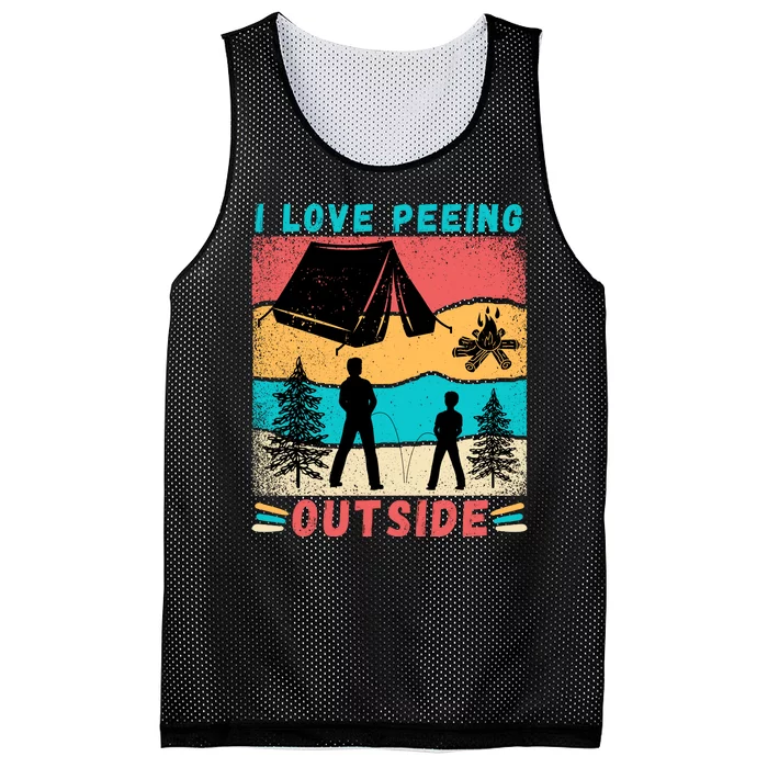 I Love Peeing Outside Mesh Reversible Basketball Jersey Tank