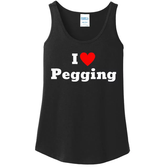 I Love Pegging With A Heart Ladies Essential Tank