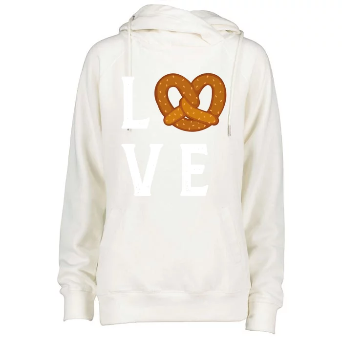 I Love Pretzels For Pretzel Day Funny Ger Foodie Lover Cute Gift Womens Funnel Neck Pullover Hood