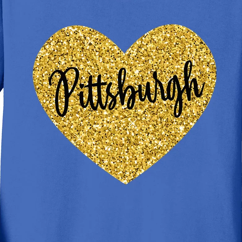 I Love Pittsburgh Pennsylvania USA Kids Long Sleeve Shirt