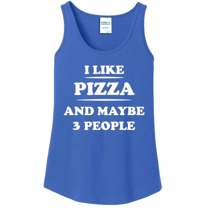 I Like Pizza And Maybe 3 People Gift Ladies Essential Tank