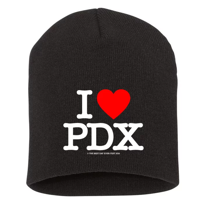 I Love Pdx But I Fucking Hate The Rain Short Acrylic Beanie