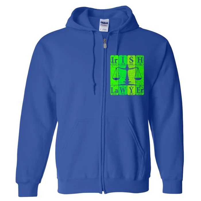 Irish Lawyer Periodic Table Elets Nerd Attorney Gift Full Zip Hoodie