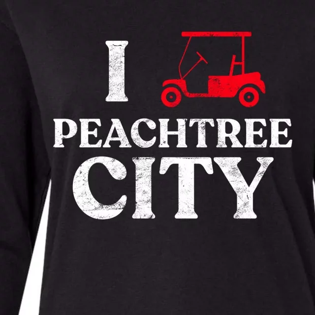 I Love Peachtree City GA Funny Golf Cart State of Georgia Womens Cotton Relaxed Long Sleeve T-Shirt