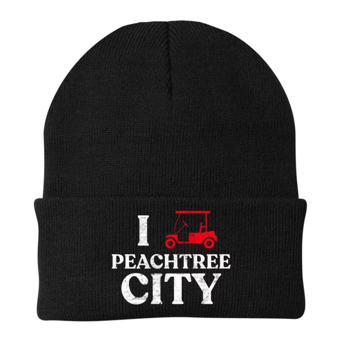 I Love Peachtree City GA Funny Golf Cart State of Georgia Knit Cap Winter Beanie