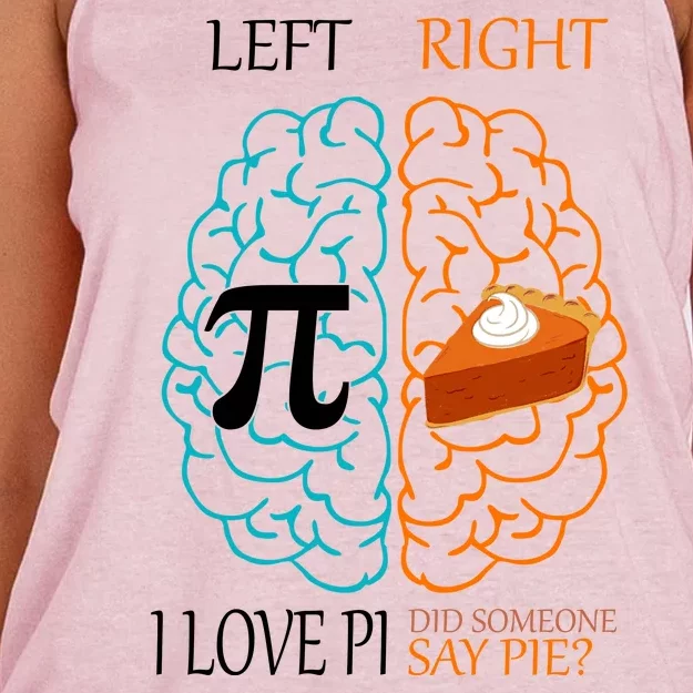 I Love Pie Funny Brain Women's Knotted Racerback Tank