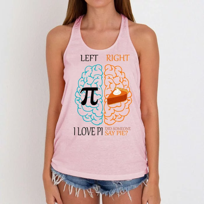 I Love Pie Funny Brain Women's Knotted Racerback Tank