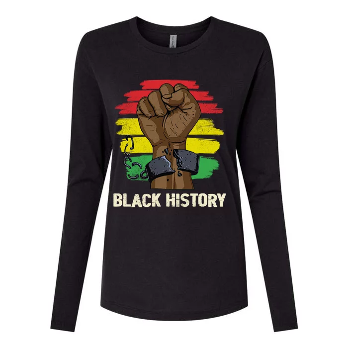 Inspirational Leaders Power Fist Hand Black History Month Gift Womens Cotton Relaxed Long Sleeve T-Shirt