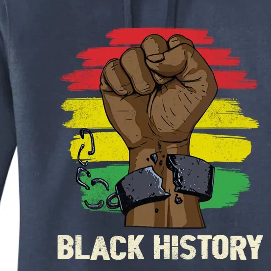 Inspirational Leaders Power Fist Hand Black History Month Gift Women's Pullover Hoodie