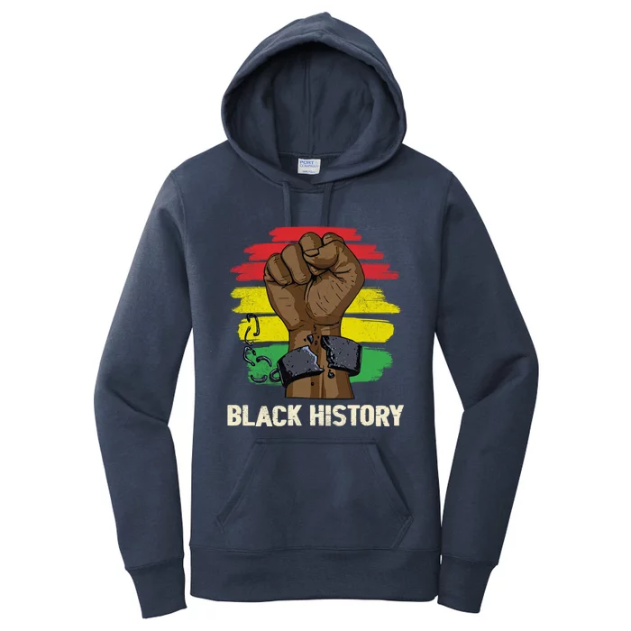 Inspirational Leaders Power Fist Hand Black History Month Gift Women's Pullover Hoodie