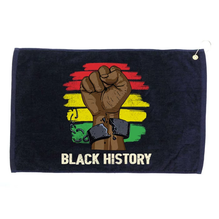 Inspirational Leaders Power Fist Hand Black History Month Gift Grommeted Golf Towel