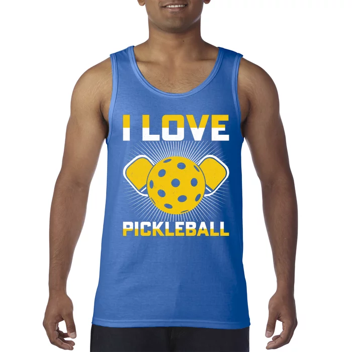 I Love Pickleball Paddle Tank Top