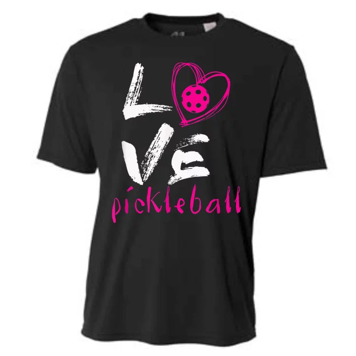 I Love Pickleball, Funny Pickle Ball Tee For Player Cooling Performance Crew T-Shirt