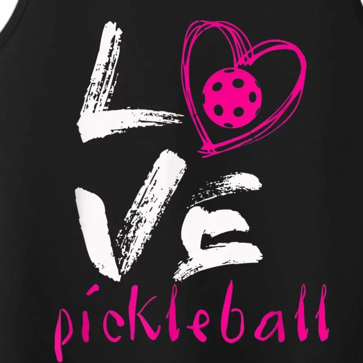 I Love Pickleball, Funny Pickle Ball Tee For Player Performance Tank