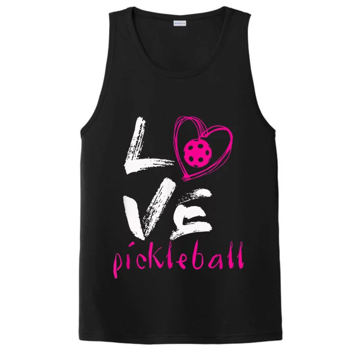 I Love Pickleball, Funny Pickle Ball Tee For Player Performance Tank