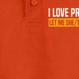 I Love Pronouns Let Me She Them Titties Dry Zone Grid Performance Polo