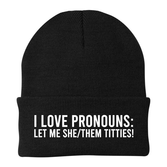 I Love Pronouns Let Me She Them Titties! Knit Cap Winter Beanie