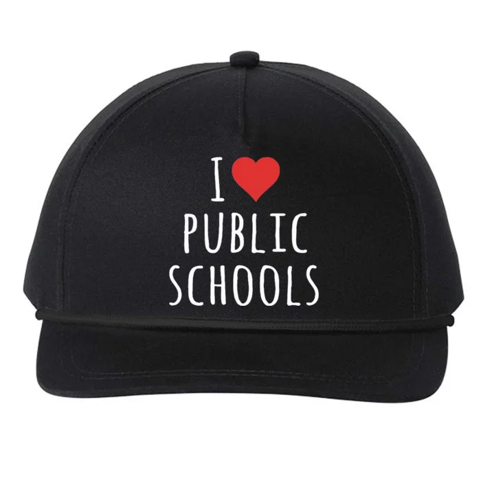 I Love Public Schools Snapback Five-Panel Rope Hat