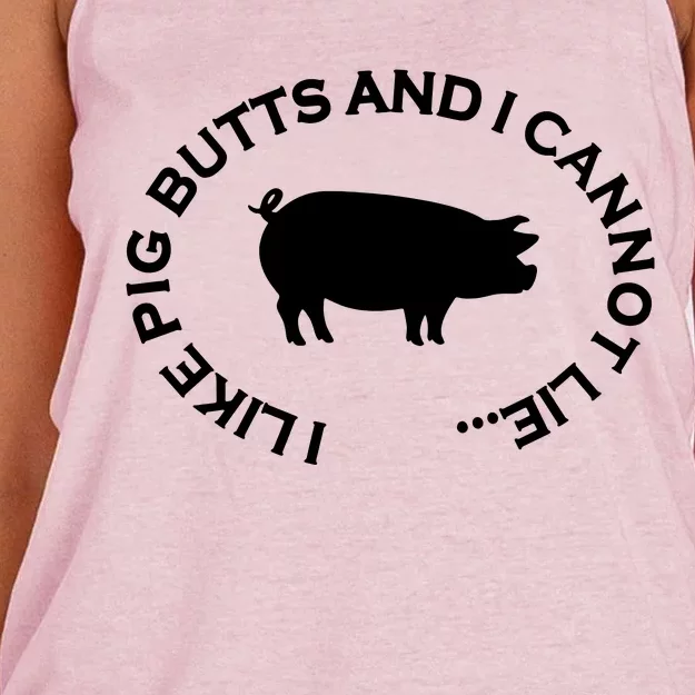 I Like Pig Butts And I Can Not Lie Women's Knotted Racerback Tank