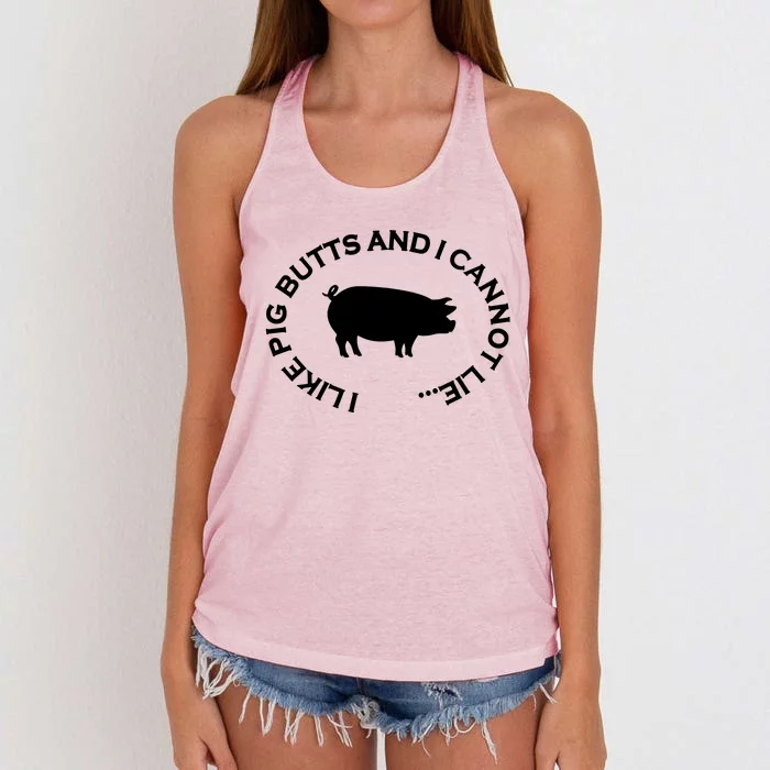 I Like Pig Butts And I Can Not Lie Women's Knotted Racerback Tank