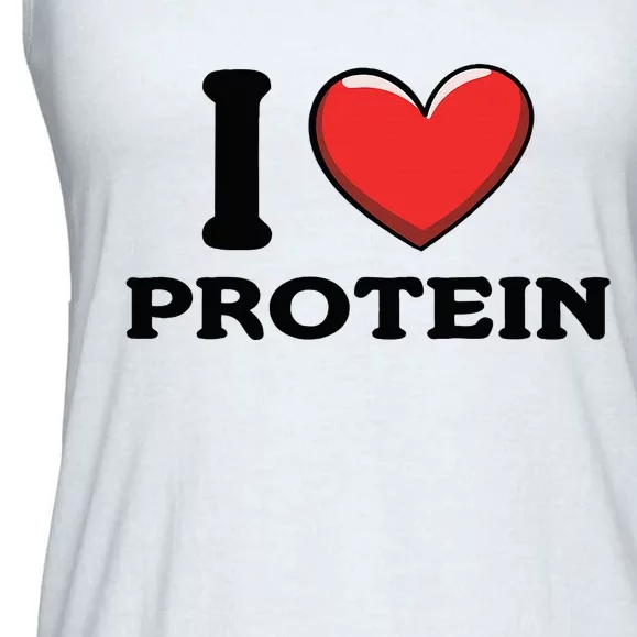 I Love Protein Funny Gym Workout Ladies Essential Flowy Tank