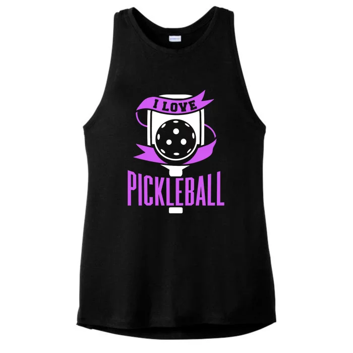 I Love Pickleball Ladies Tri-Blend Wicking Tank