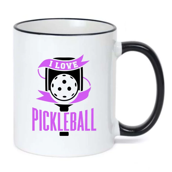 I Love Pickleball Black Color Changing Mug