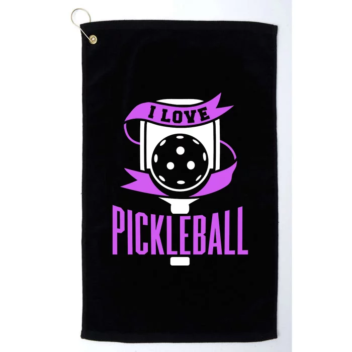 I Love Pickleball Platinum Collection Golf Towel