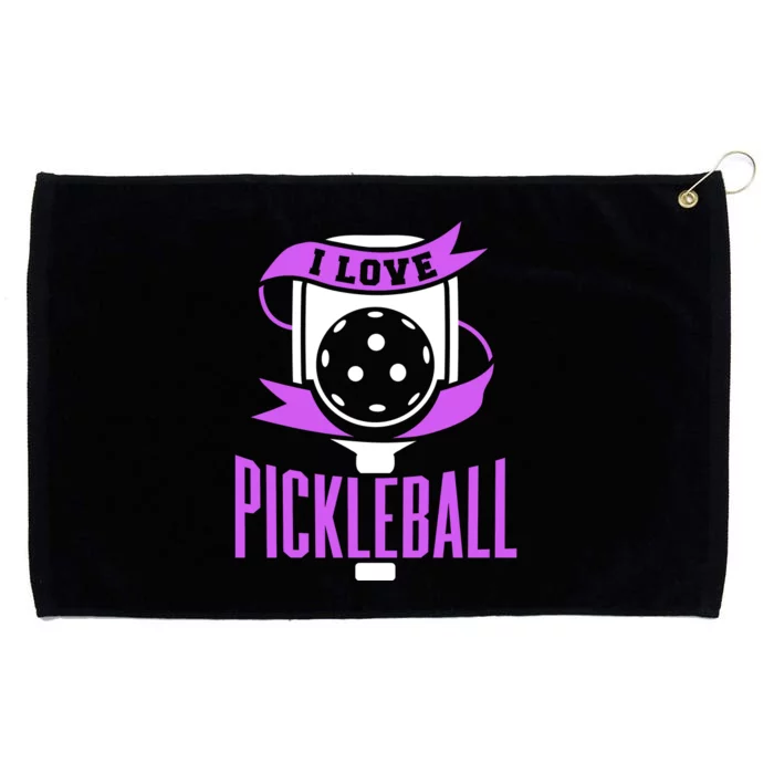 I Love Pickleball Grommeted Golf Towel