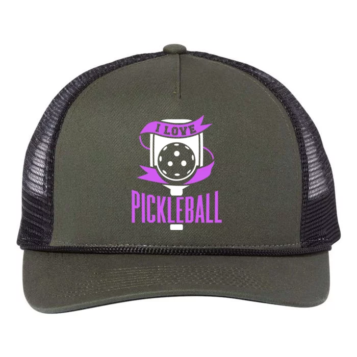 I Love Pickleball Retro Rope Trucker Hat Cap