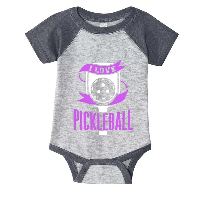 I Love Pickleball Infant Baby Jersey Bodysuit