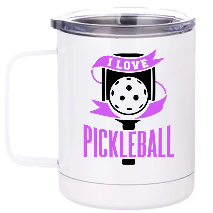 I Love Pickleball Front & Back 12oz Stainless Steel Tumbler Cup