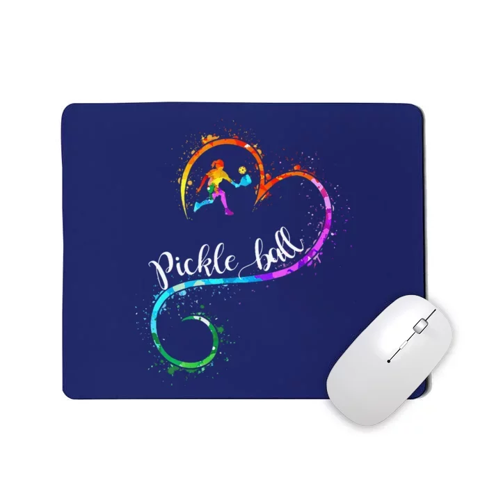 I Love Pickleball Watercolors Funny Pickleball Girl Player Mousepad