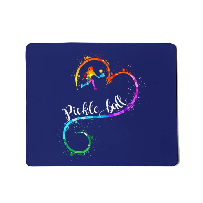 I Love Pickleball Watercolors Funny Pickleball Girl Player Mousepad