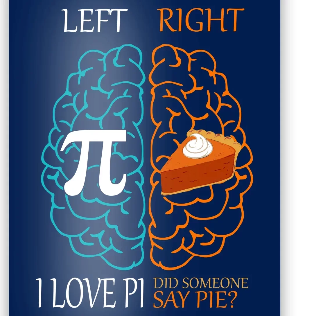 I Love Pi Did Someone Say Pie Brain Left Right Poster