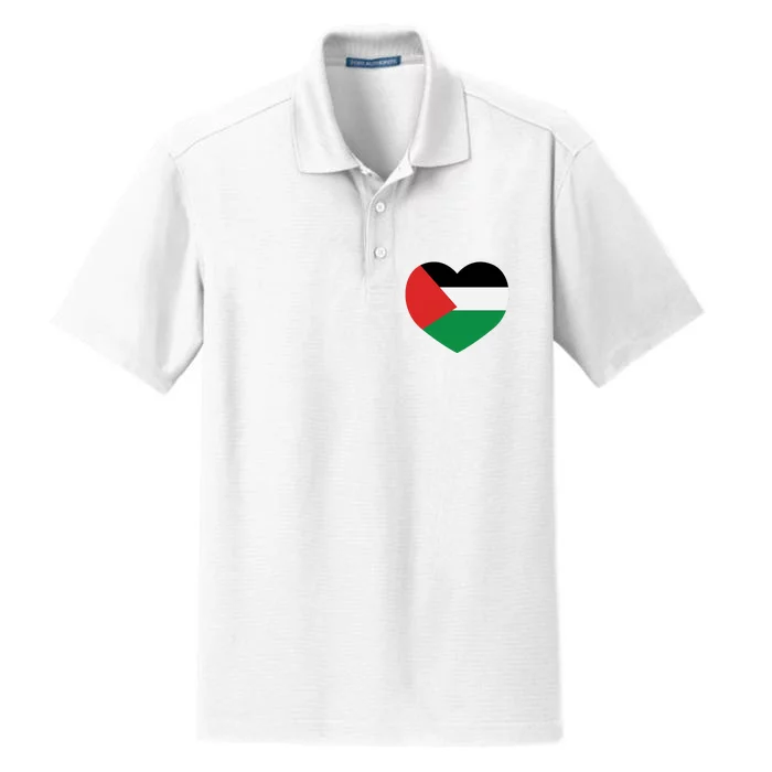 I Love Palestine Freedom Dry Zone Grid Performance Polo