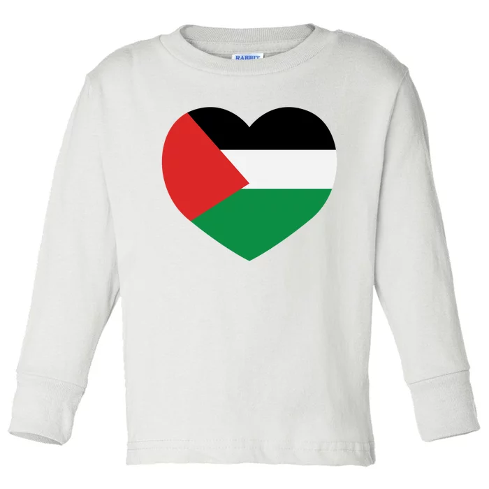 I Love Palestine Freedom Toddler Long Sleeve Shirt