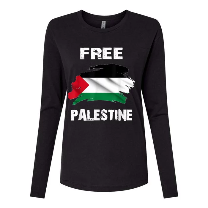 I Love Palestine Freedom Womens Cotton Relaxed Long Sleeve T-Shirt