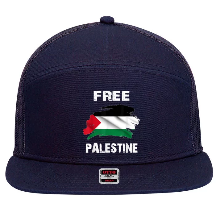 I Love Palestine Freedom 7 Panel Mesh Trucker Snapback Hat