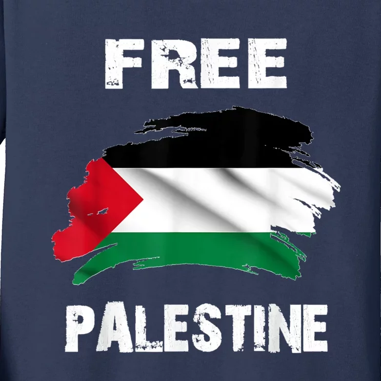 I Love Palestine Freedom Kids Long Sleeve Shirt