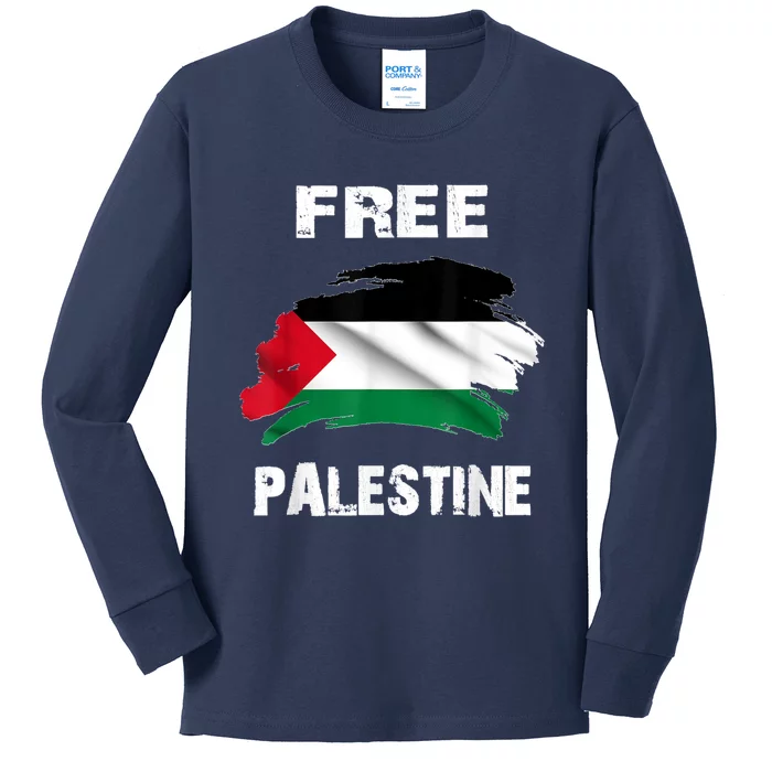 I Love Palestine Freedom Kids Long Sleeve Shirt